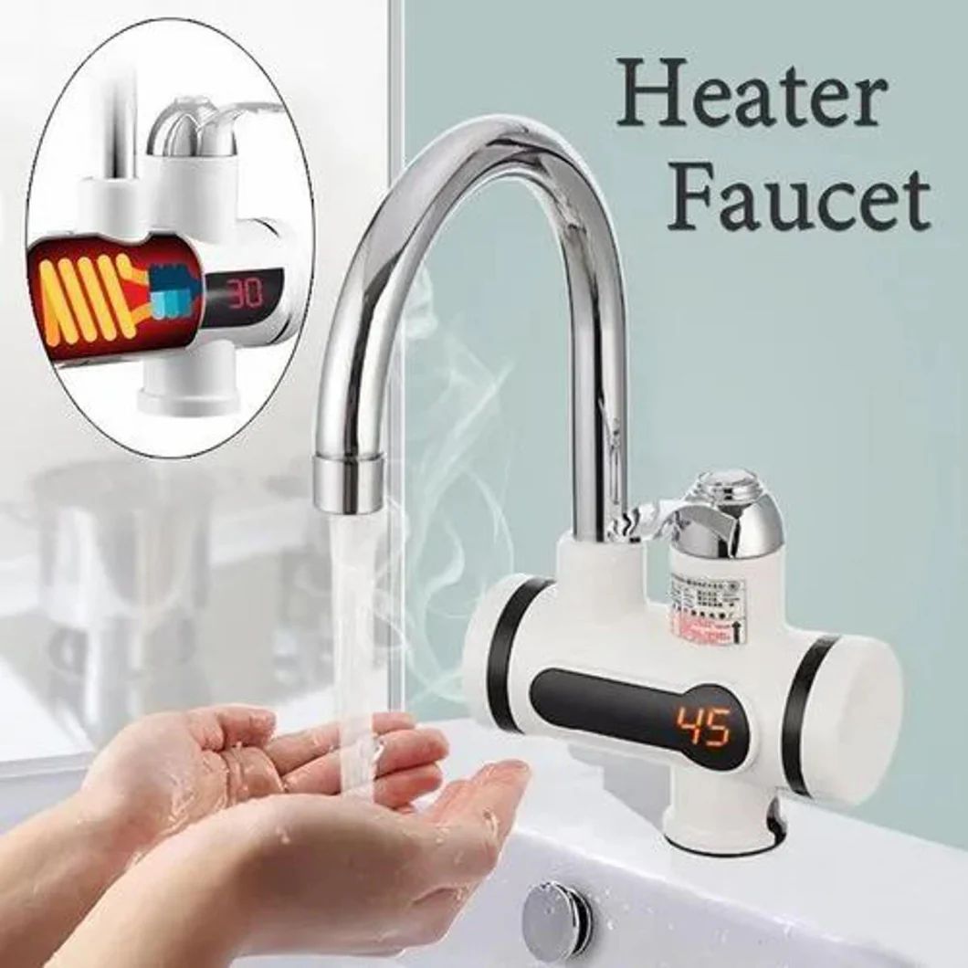 Tankless Electric Hot Water Heater Faucet with LED Display for Instant Heating – Perfect for Kitchen and Bathroom Basins