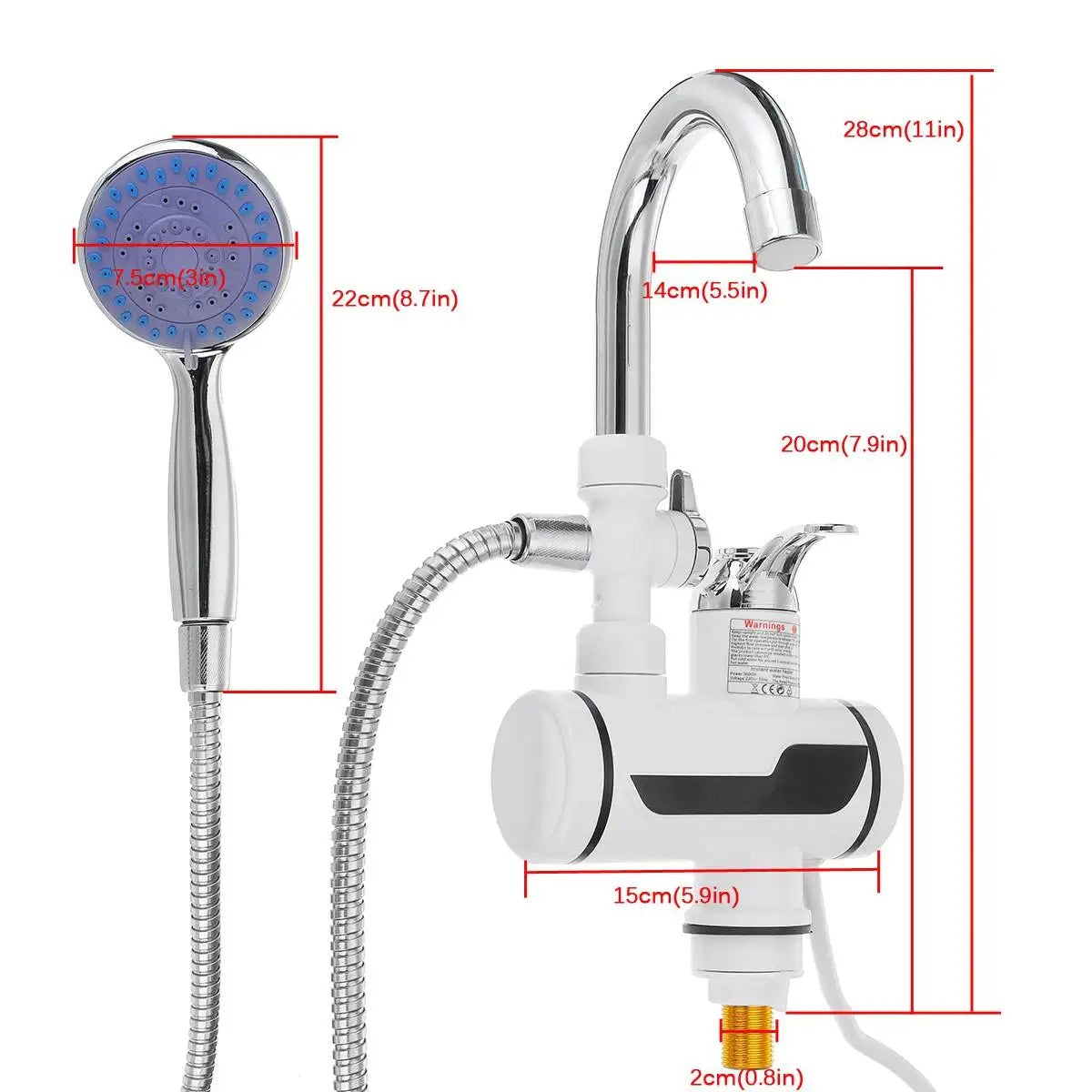 Tankless Electric Hot Water Heater Faucet with LED Display for Instant Heating – Perfect for Kitchen and Bathroom Basins